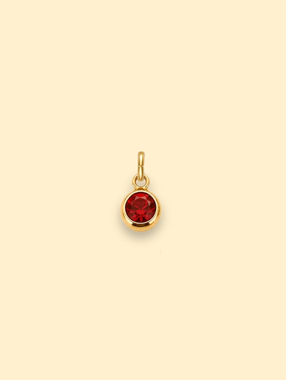Red Crystal Charm 18K Gold Plated Stainless Steel - Image 2