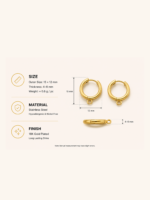 18K Gold Plated Charm Hoop Earrings - Image 2