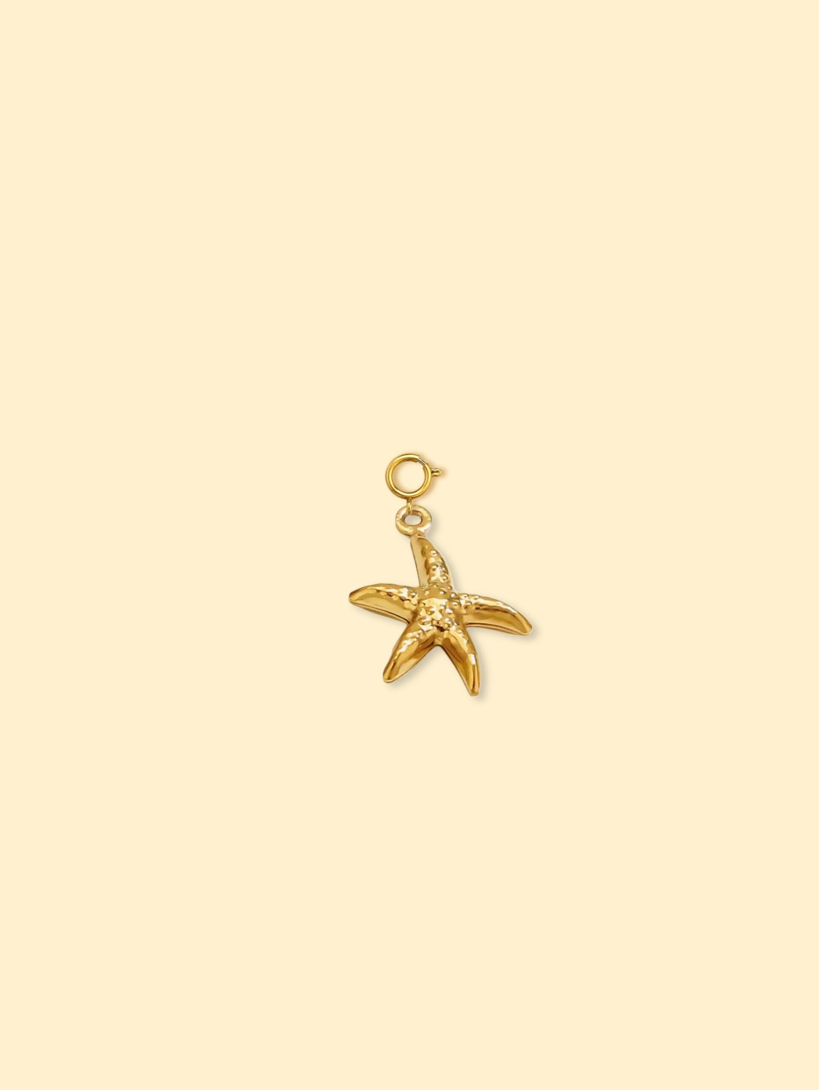 FEE08BB1-BD59-41B8-AC0B-D225693F3BF2-1 18K Gold Plated Starfish Charm Pendant Stainless Steel - Image 1