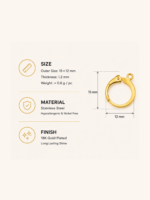 Gold Plated Stainless Steel Mini Hoop - Image 2