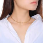 18K GOLD PLATED OVAL LINK CHAIN NECKLACE - Image 3