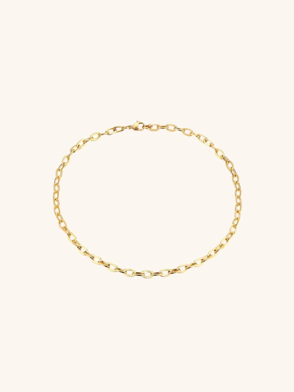 18K GOLD PLATED OVAL LINK CHAIN NECKLACE - Image 2