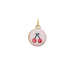 Cherry Oval Charm Pendant 14K Gold Plated Alloy. - Image 2