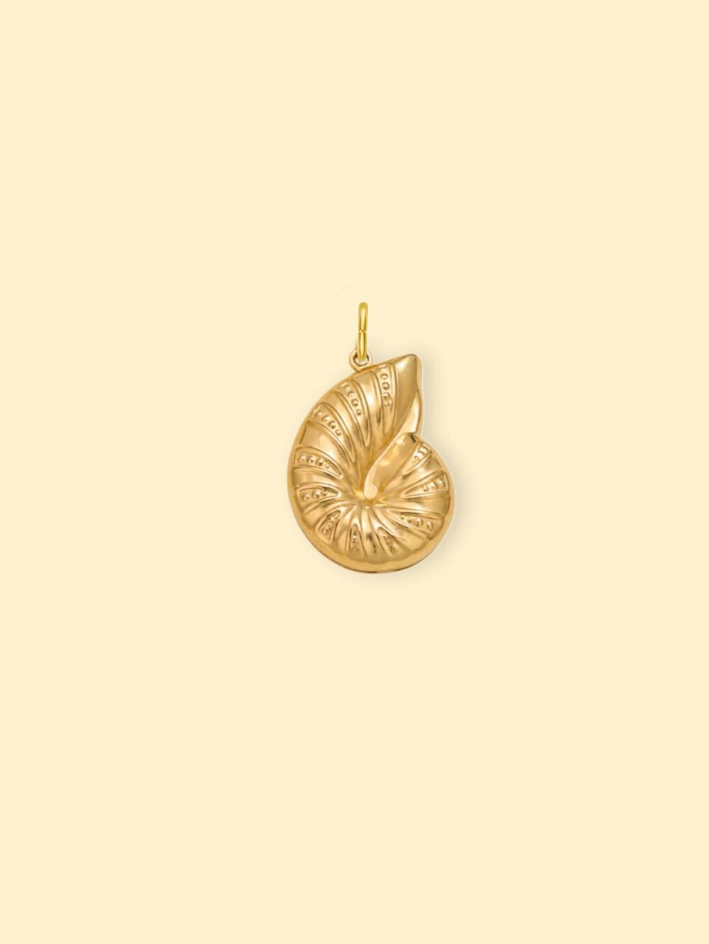 Nautilus Shell Charm (Interchangeable) – 18K Gold Plated Stainless Steel - Image 2