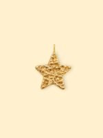 Large Textured Star Charm (Interchangeable) – 18K Gold Plated Stainless Steel - Image 2