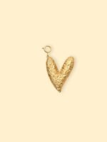 Hammered Heart Charm (Interchangeable) – 18K Gold Plated Stainless Steel