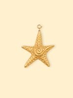 Gold Spiral Starfish Charm (Interchangeable) – 18K Gold Plated Stainless Steel