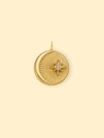 Crescent Starburst Charm (Interchangeable) – 18K Gold Plated Stainless Steel - Image 2