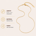 18K Gold Plated Slim Snake Chain Necklace - Image 2