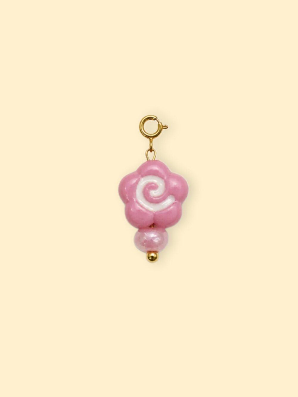 Pink Swirl Flower Charm (Interchangeable)