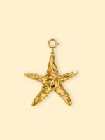 Sculpted Starfish Charm (Interchangeable) – 18K Gold Plated Stainless Steel