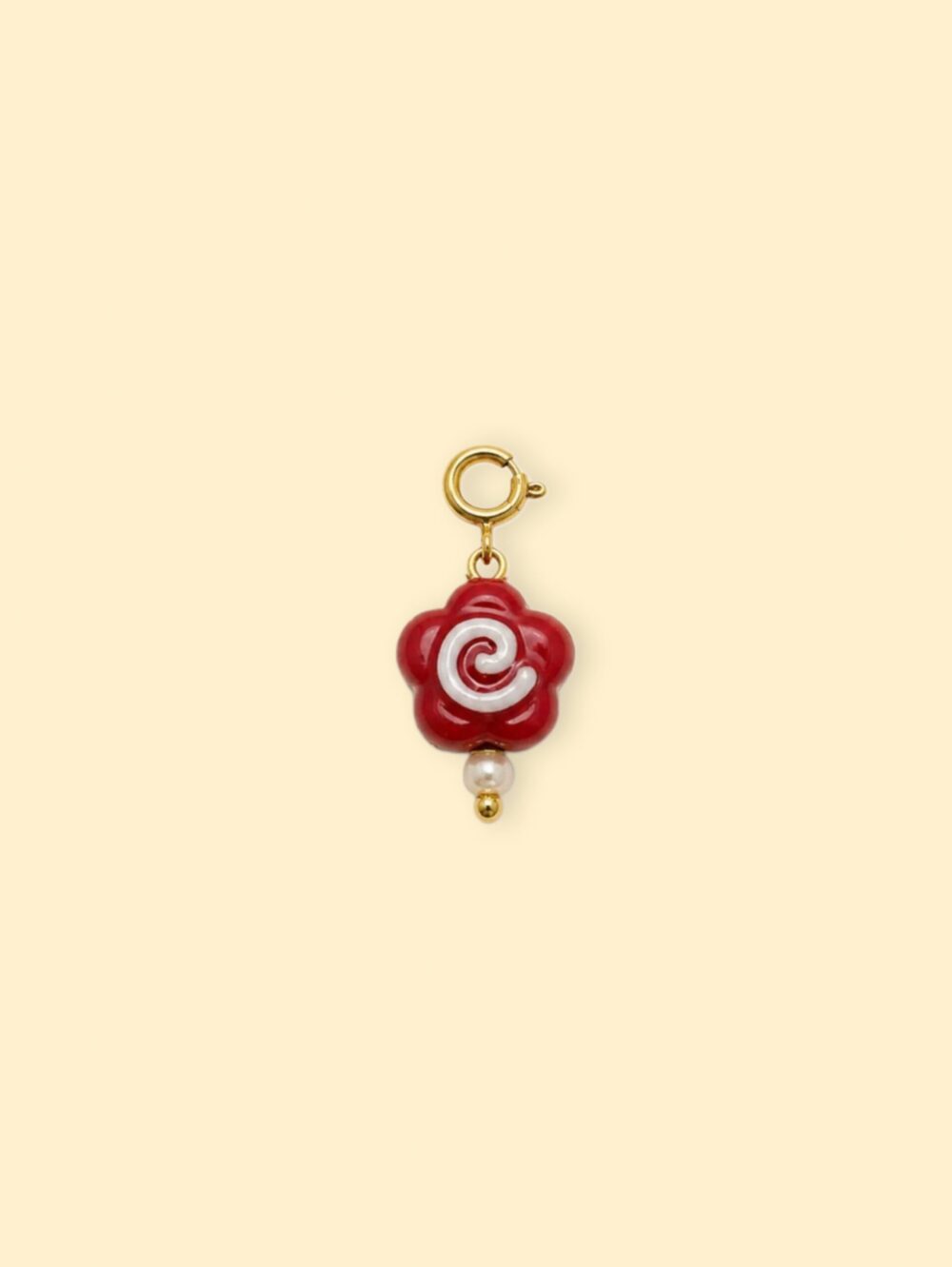Red Swirl Flower Charm (Interchangeable)