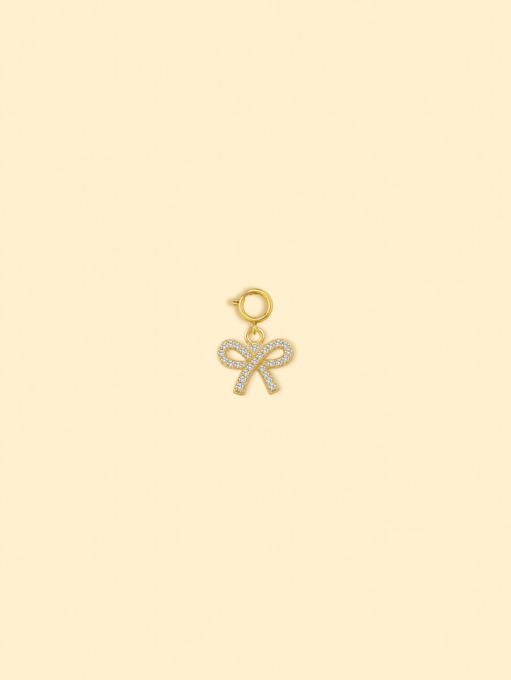 14K Gold Plated Copper Bow Charm.