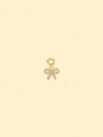 14K Gold Plated Copper Bow Charm.