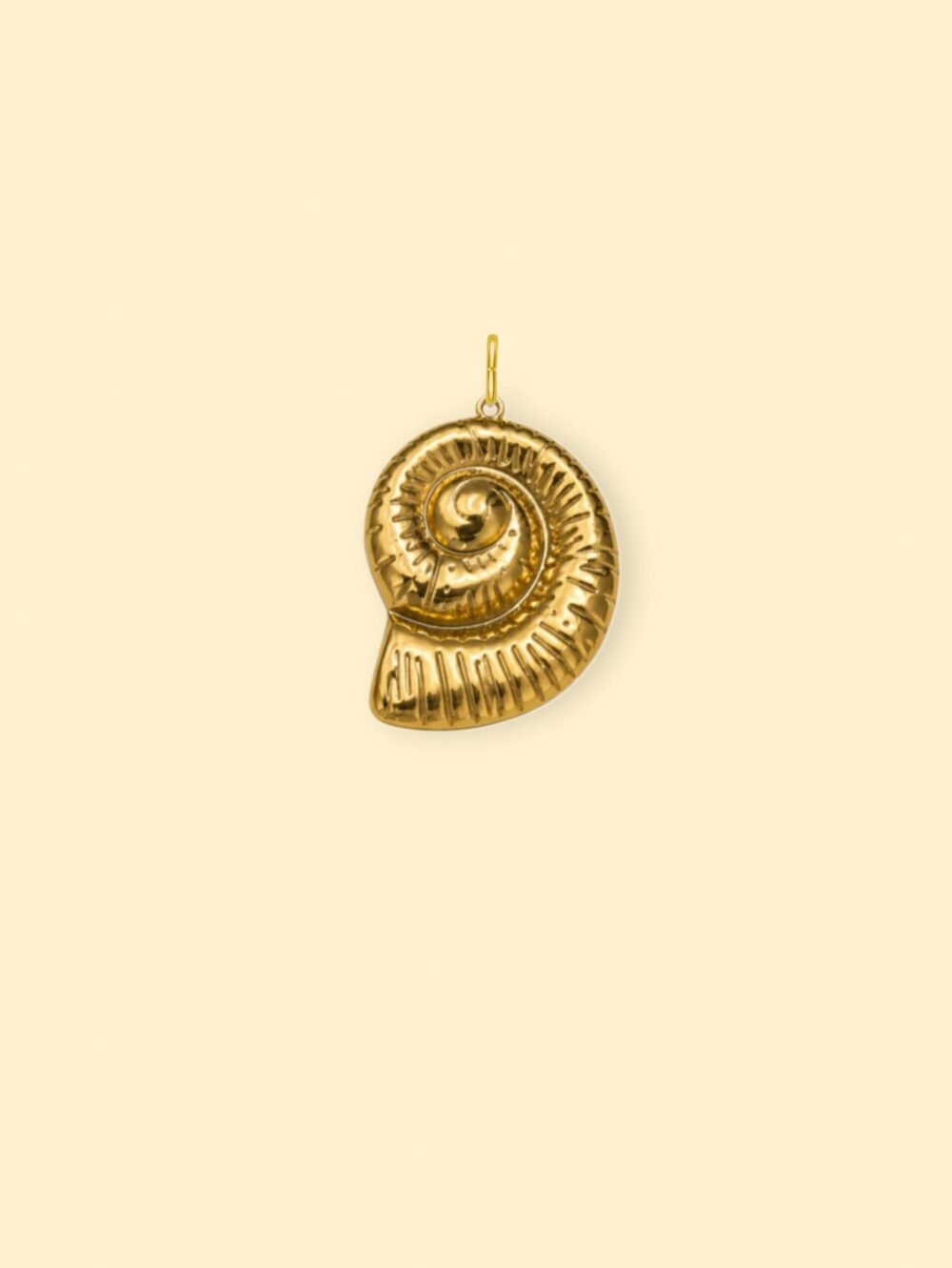 Spiral Shell Charm (Interchangeable) – 18K Gold Plated Stainless Steel - Image 2