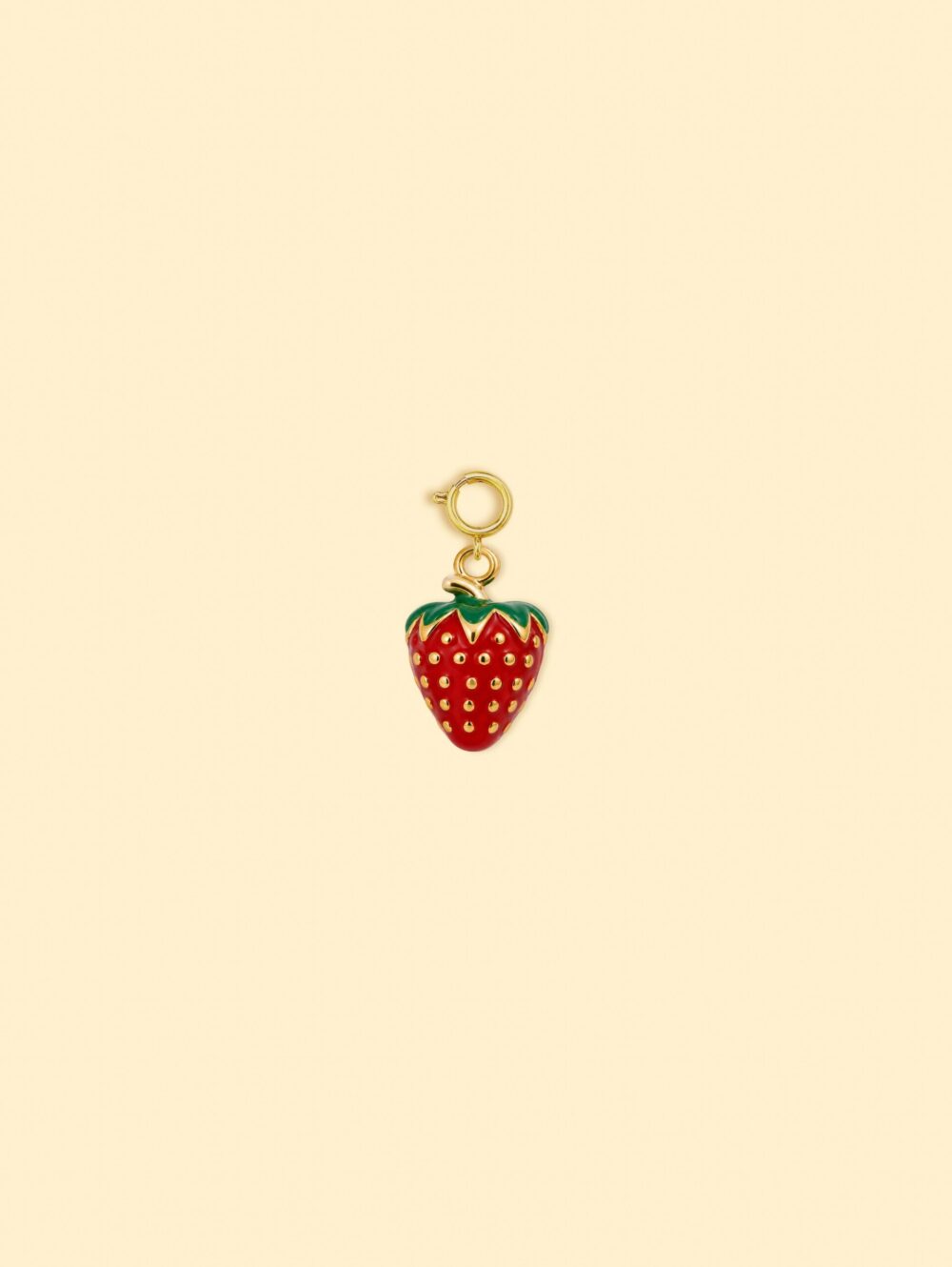 18K Gold Plated Stainless Steel Strawberry Charm.