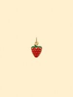 18K Gold Plated Stainless Steel Strawberry Charm. - Image 2
