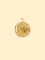 Crescent Starburst Charm (Interchangeable) – 18K Gold Plated Stainless Steel
