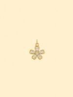 14K Gold Plated Copper Zircon Flower Charm - Image 2