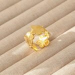 Floral Open Ring Stainless Steel 18K Gold Plated - Image 2