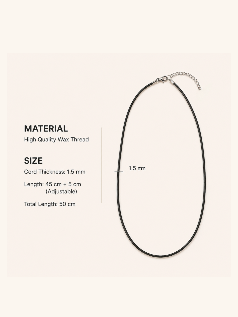 Wax Thread Cord Necklace - Image 2