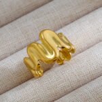 Wavy Band Ring Stainless Steel 18K Gold Plated - Image 2