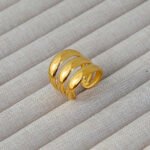 Triple Band Ring Stainless Steel 18K Gold Plated - Image 2
