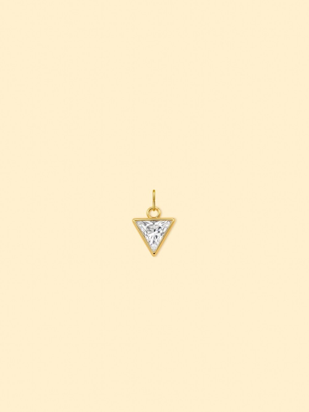 18K Gold Plated Stainless Steel Triangle Zircon Charm. - Image 2