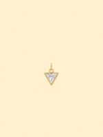 18K Gold Plated Stainless Steel Triangle Zircon Charm. - Image 2
