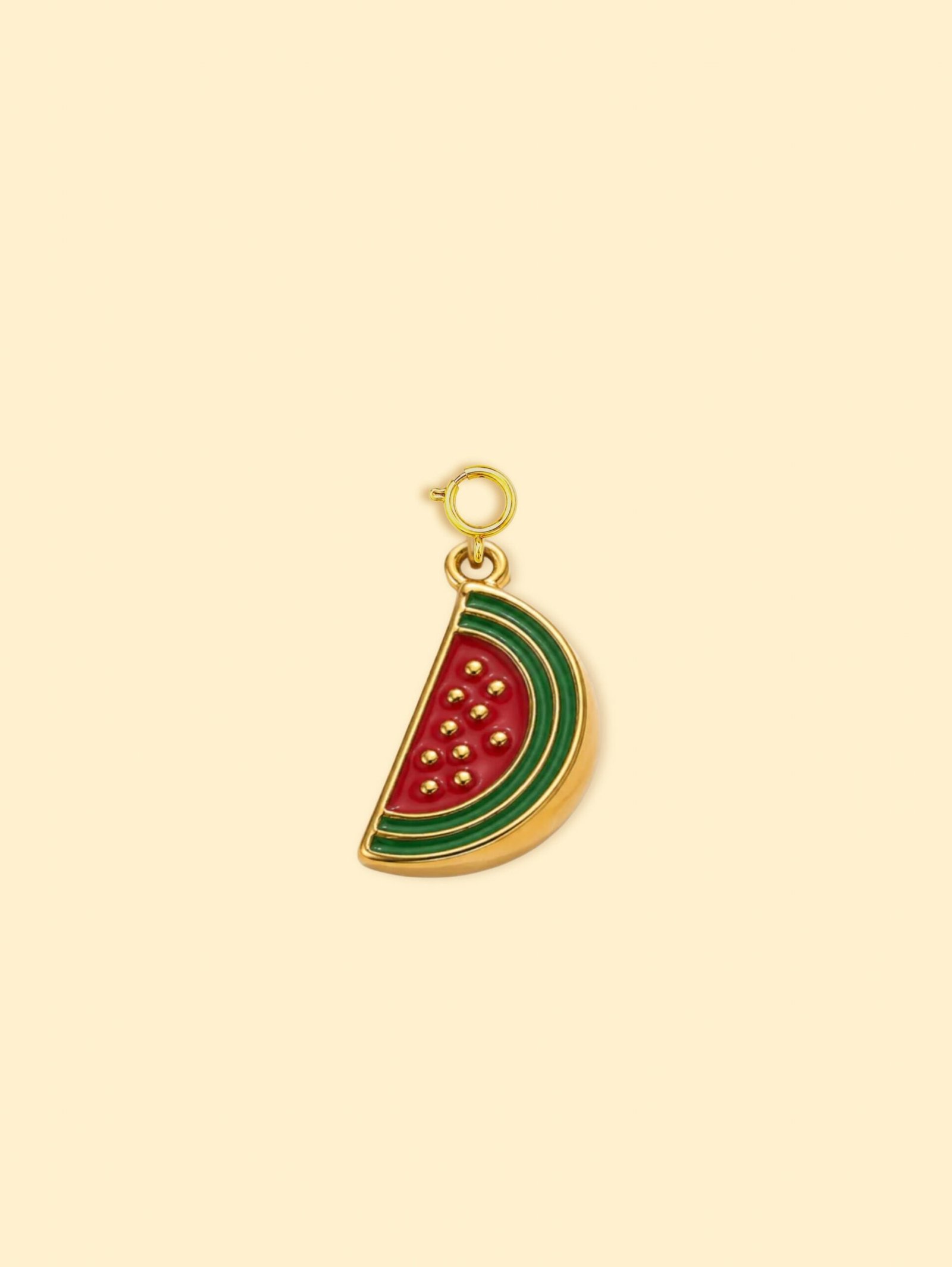 rn-image_picker_lib_temp_94d317f6-9371-4ee2-9b5e-306741c68577-1 18K Gold Plated Stainless Steel Watermelon Charm. - Image 1