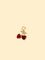 18K Gold Plated Copper Double Cherry Charm Pendant.