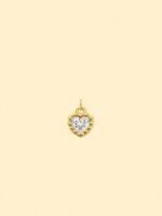 14K Gold Plated Copper Heart Zircon Charm. - Image 2
