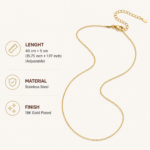 18K Gold Plated Minimal Cable Chain Necklace - Image 2