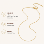 18K Gold Plated Minimal Cable Chain Necklace - Image 2