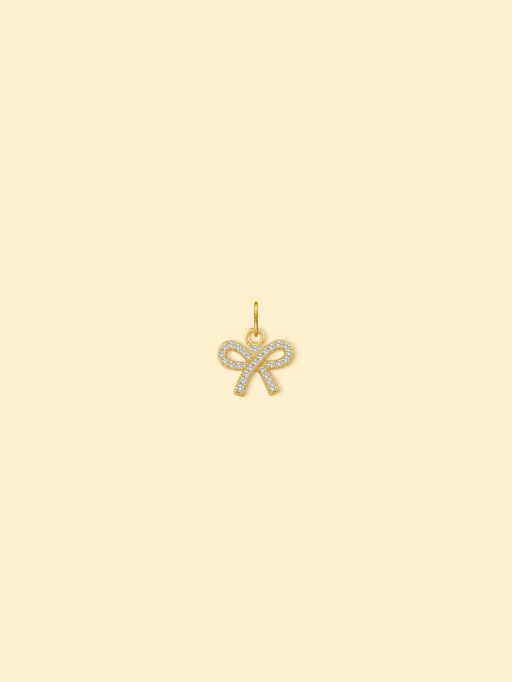 14K Gold Plated Copper Bow Charm. - Image 2