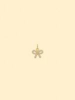 14K Gold Plated Copper Bow Charm. - Image 2
