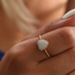 White Heart Ring Stainless Steel 18k Gold Plated - Image 2