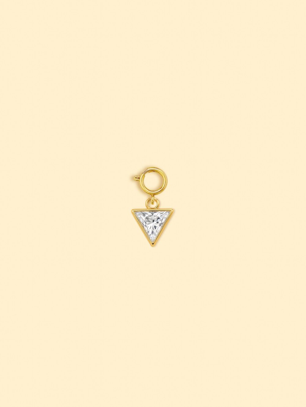 18K Gold Plated Stainless Steel Triangle Zircon Charm.