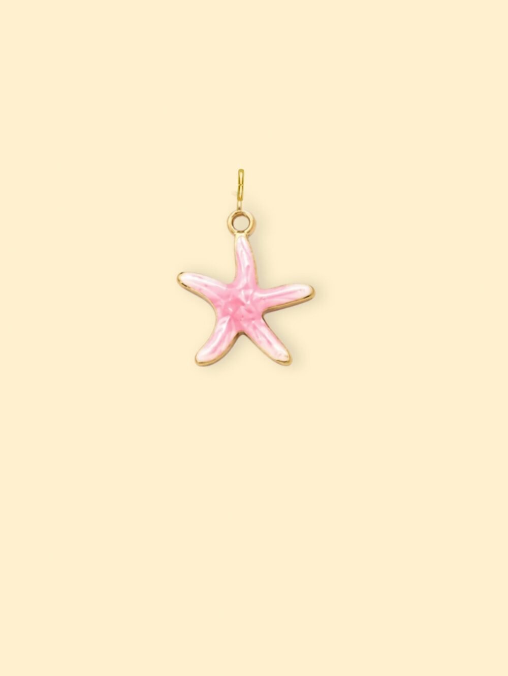 Pink Starfish Charm (Interchangeable) – 18K Gold Plated Stainless Steel - Image 2