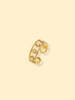 18K Gold Plated Floral Cutout Ring