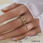 18K Gold Plated Floral Cutout Ring - Image 2