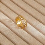 18K Gold Plated Floral Cutout Ring - Image 3