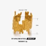 18K Gold Plated Textured Statement Ring - Image 3