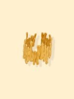 18K Gold Plated Textured Statement Ring
