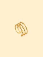 18K Gold Plated Layered Wave Statement Ring
