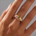 18K Gold Plated Multicolor Crystal Band Ring - Image 2
