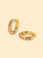 Rosé Crystal 18K Gold-Plated Huggie Hoop Earrings