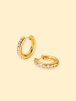 Lumi Crystal 18K Gold-Plated Huggie Hoop Earrings