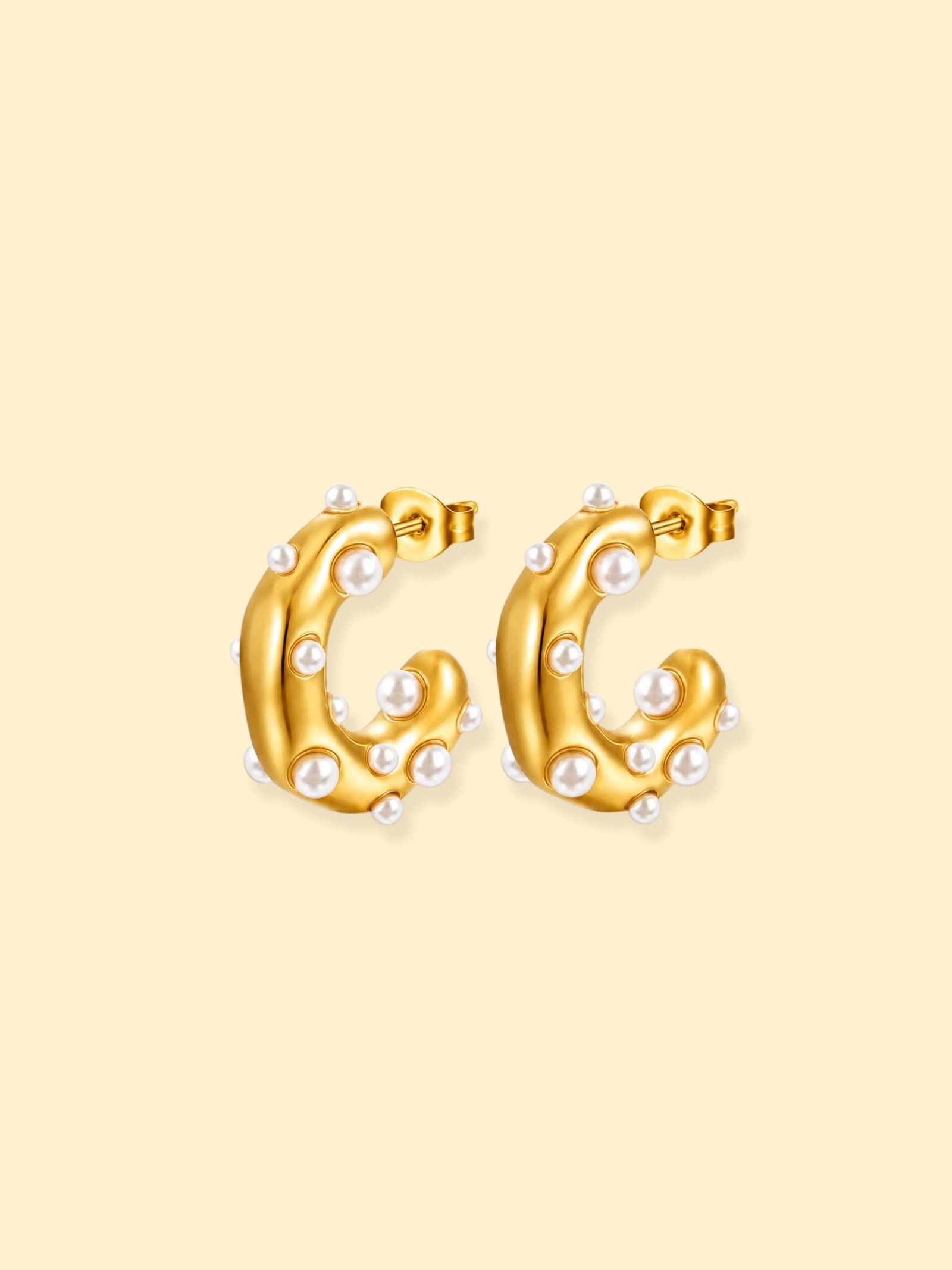 img_0413 Aurelia Pearl-Studded 18K Gold-Plated Hoop Earrings - Image 1