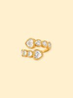 18K Gold Plated Crystal Cluster Statement Ring